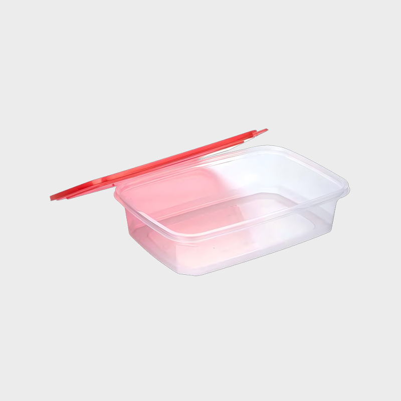 PFB056 3700ml Set Wadah Penyimpanan Makanan dan Pertanian PP Persegi Panjang dengan Tutup Merah